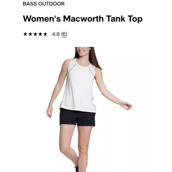Bass Tops - Bass outdoor Women’s Macworth White Loose Fit Tank Top size Small